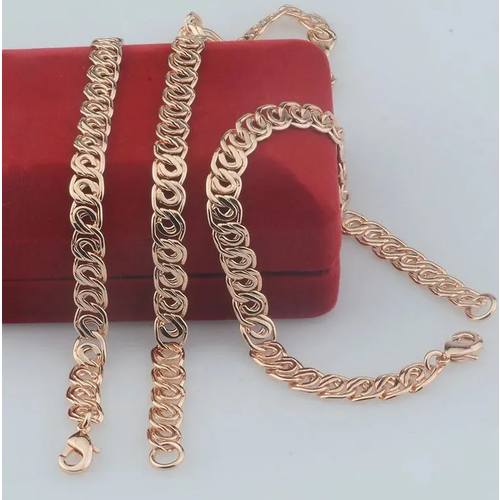 Комплект бижутерии Babilon: браслет, цепь, размер браслета 20 см, размер колье/цепочки 60 см, золотой