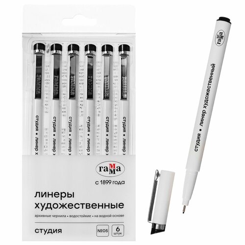 Ручка капиллярная для черчения и графики Гамма Студия линер 05 мм чёрный 357₽