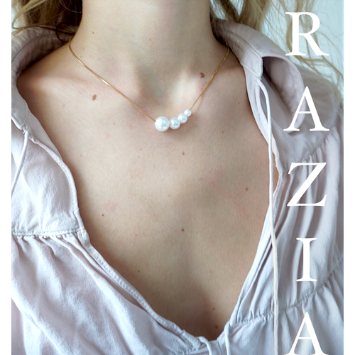 Колье, длина 40 см, мультиколор, золотой