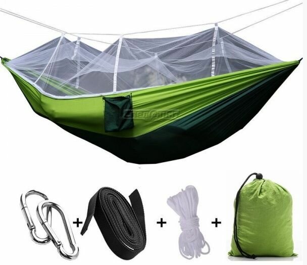 фото Гамак тканевый дачный, качели садовые, гамак для отдыха с москитной сеткой