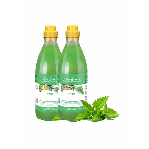 Шампунь Iv San Bernard Fruit of the Groomer Mint для любого типа шерсти с витамином В6 1 л х 2шт.