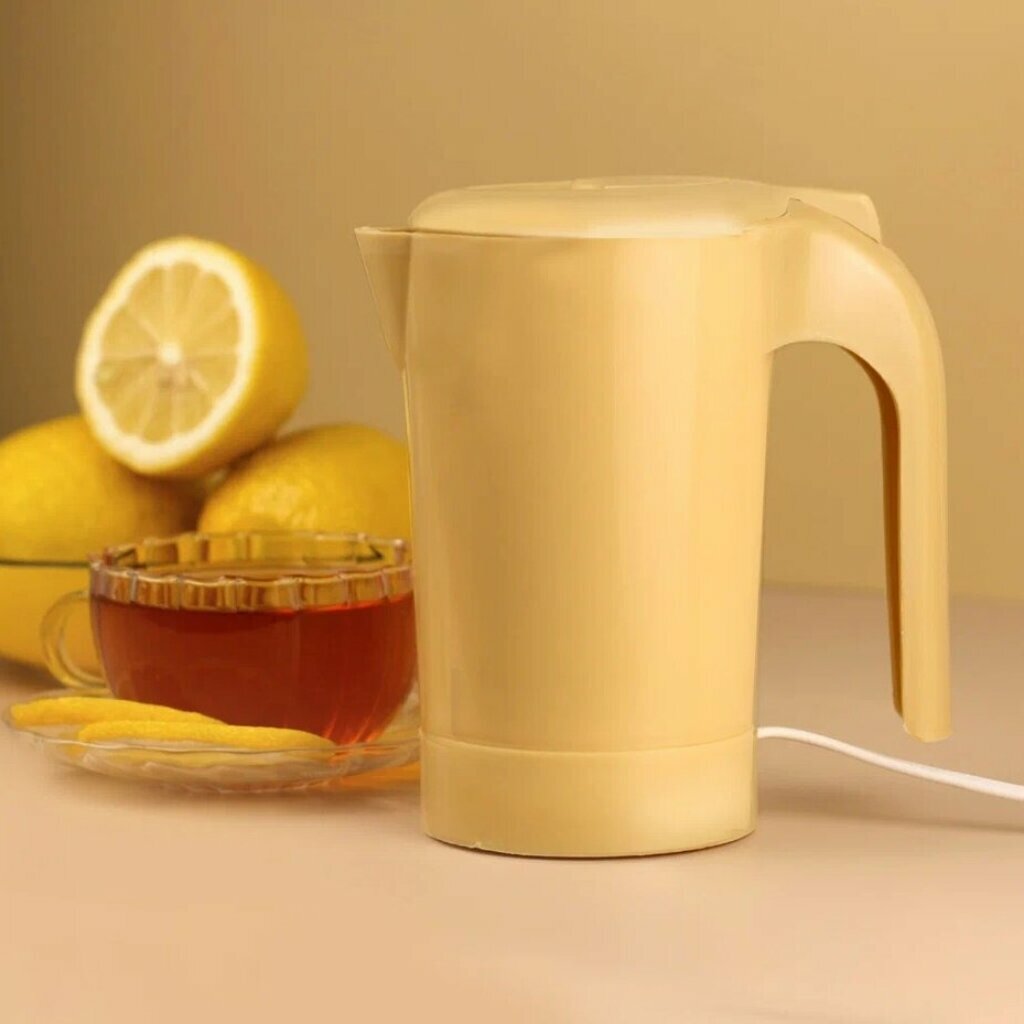 фото Чайник электрический Vepsmann, VN-103, бежевый, 0.5 л, 500 Вт, скрытый нагревательный элемент, пластик