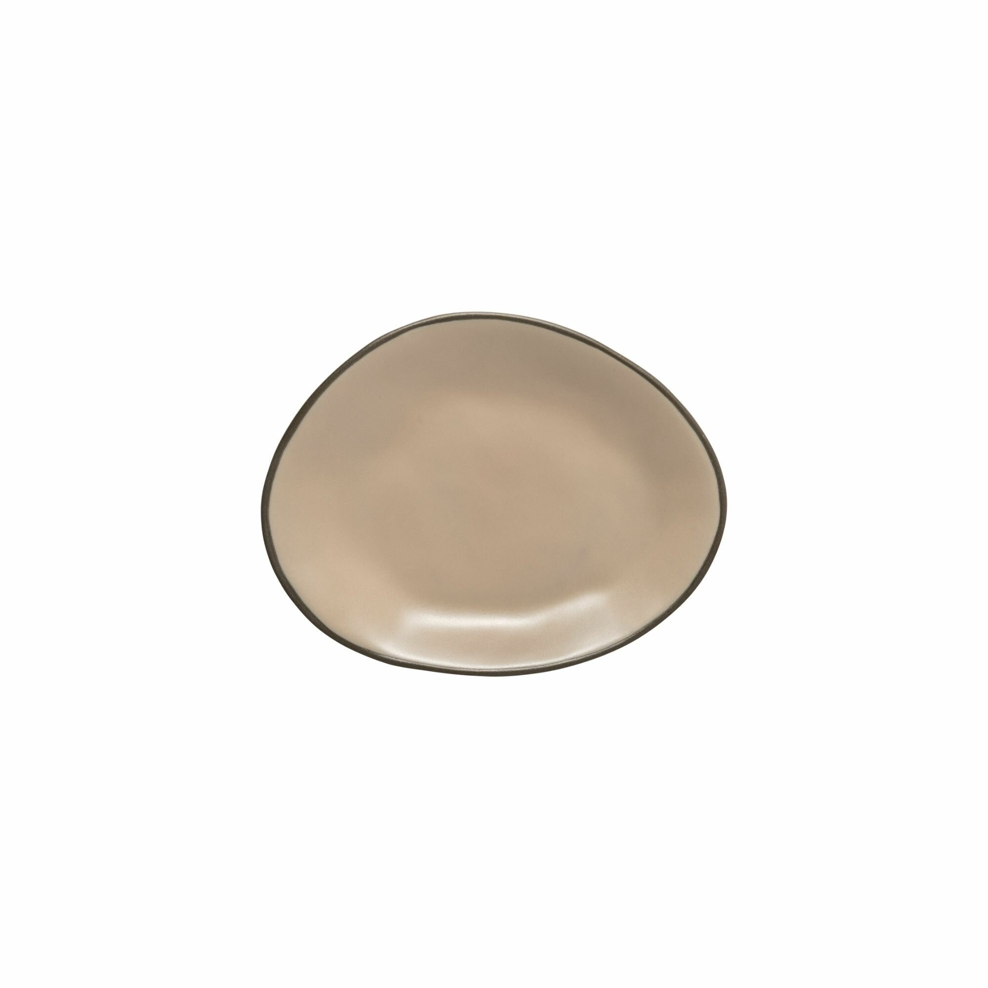 Тарелка для подачи блюд и сервировки стола овальная керамическая COSTA NOVA Stacked Organic  20 3 см  кремово коричневая
