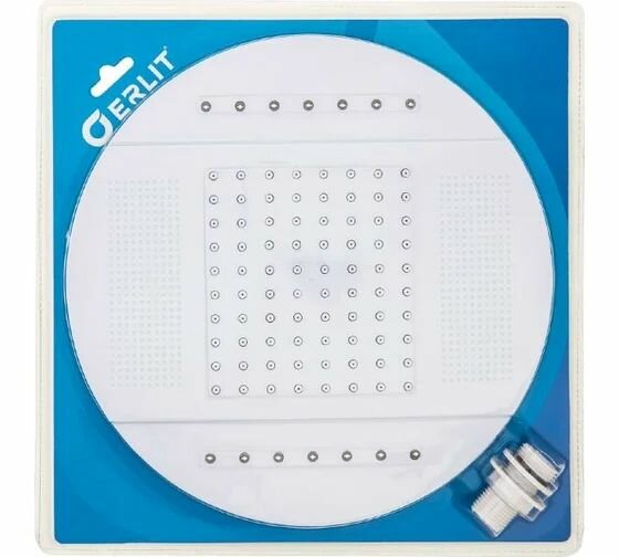 фото Верхний душ с подсветкой белый блистер (250 мм) Erlit