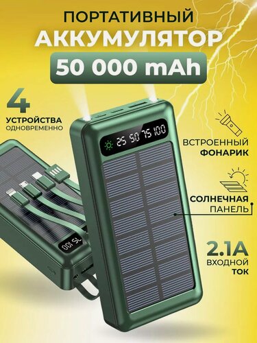 Изображение товара Повербанк Bootleg 50000 mAh внешний аккумулятор для Iphone и Android