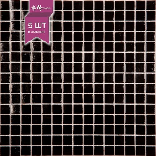Изображение товара Мозаика стеклянная NSmosaic AK01, черная глянцевая, 327х327 мм, чип 20х20 мм, упаковка 5шт