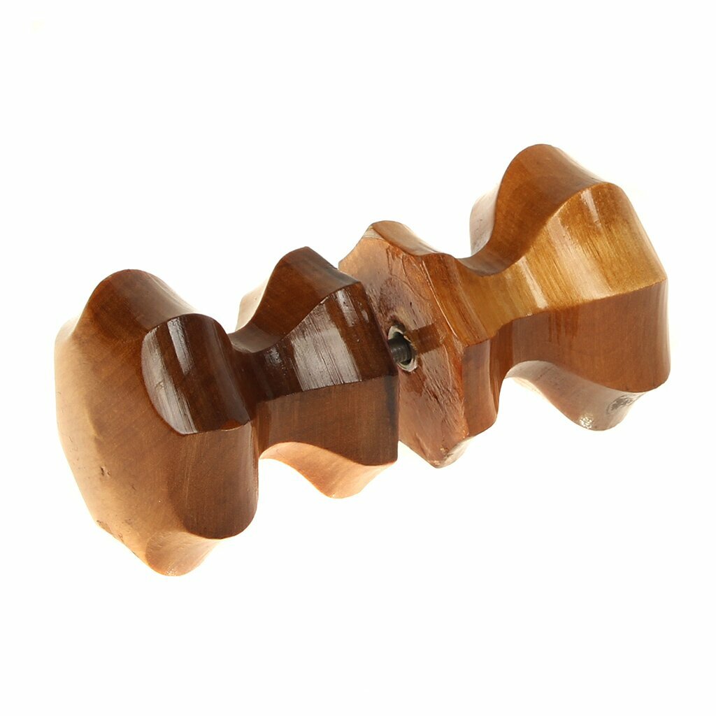 Ручка дверная круглая деревянная фигурная дуб стационарная 2 штуки коричневая Россия