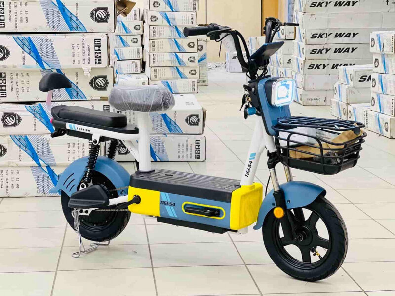 Электровелосипед мопед с педалями Tigi 54 500W Panda Синий