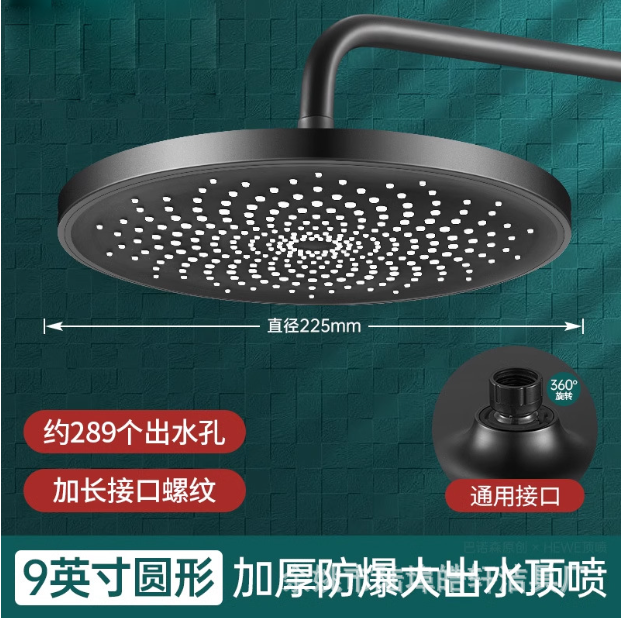 фото Душ верхний тропический для душевой системы / лейка для верхнего душа круглая диаметр 22,6 см