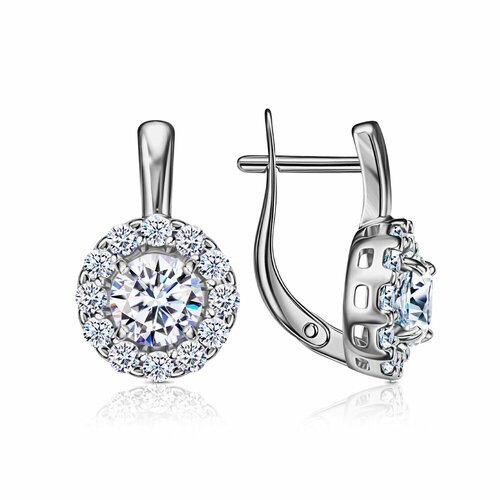 Серьги Яхонт, серебро, 925 проба, фианит, , бесцветный