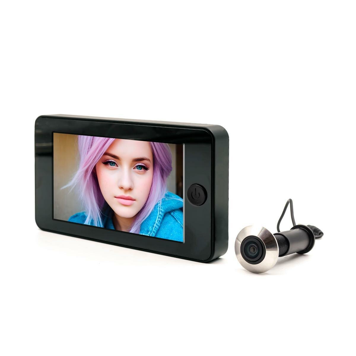 Видеоглазок для двери в виде обычного iHome GLAZ  B   Q26403IHO  с углом обзора 160 град  с цветным монитором 4 3 дюйма  Видеоглазок в квартиру 