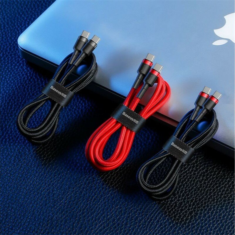 Кабель Baseus Cafule USB Type-C - USB Type-C (CATKLF-G09) 1м красный/красный — фото 1