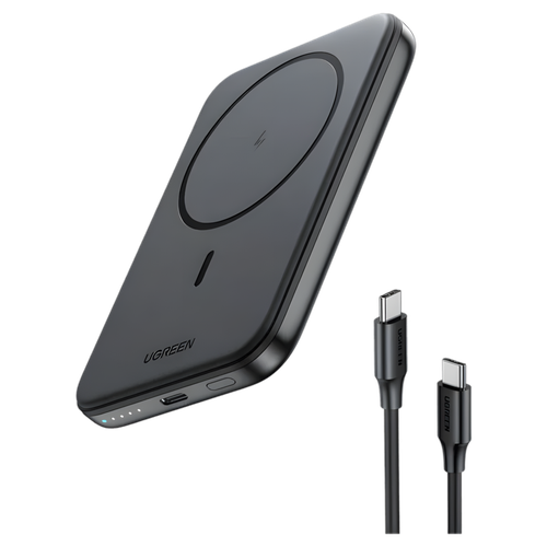 Внешний аккумулятор магнитный UGREEN PB561 (25208) 10000mAh Magnetic Wireless Power Bank. Цвет: Space grey черный