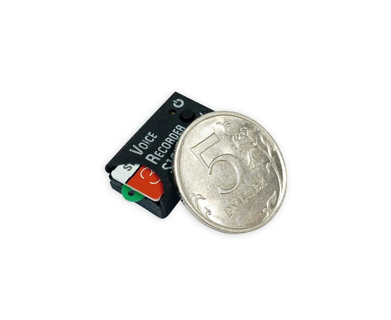 Микро диктофон для записи разговоров Сорока 18-VOX (Q40182SA) + 2 подарка (microSD 32Gb и Power-bank 10000 mAh) - очень маленький 24x14,1x9 мм, микр — фото 1