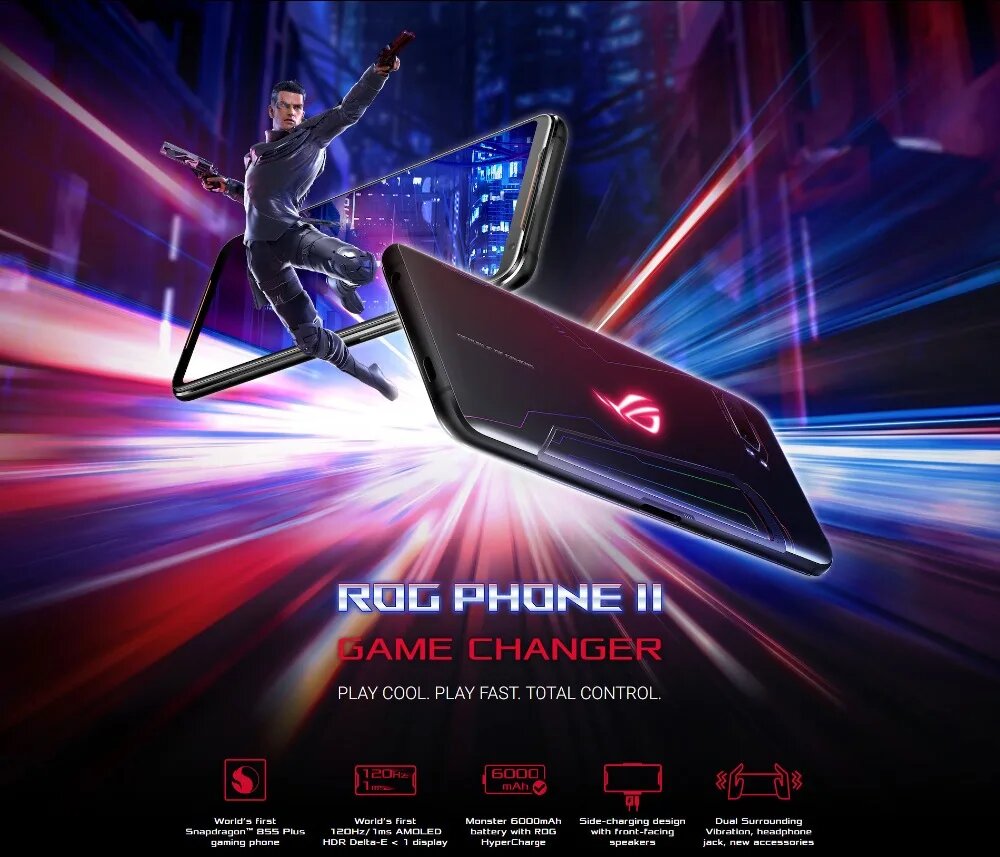 Смартфон Asus ROG Phone 2, 8/128ГБ, china, NO original box, Asus, ROG Phone 2, Смартфон, Черный, 8ГБ, 128ГБ, china, новый — фото 1