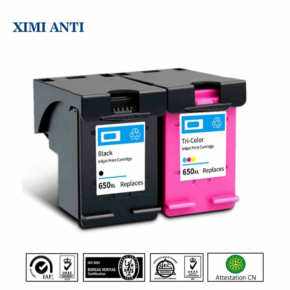 XIMI анти Совместимый 650XL Замена чернильного картриджа для HP 650 XL для HP 650 Deskjet 1015 1515 2515 2545 2645 3515 3545 4515 4645 принтер