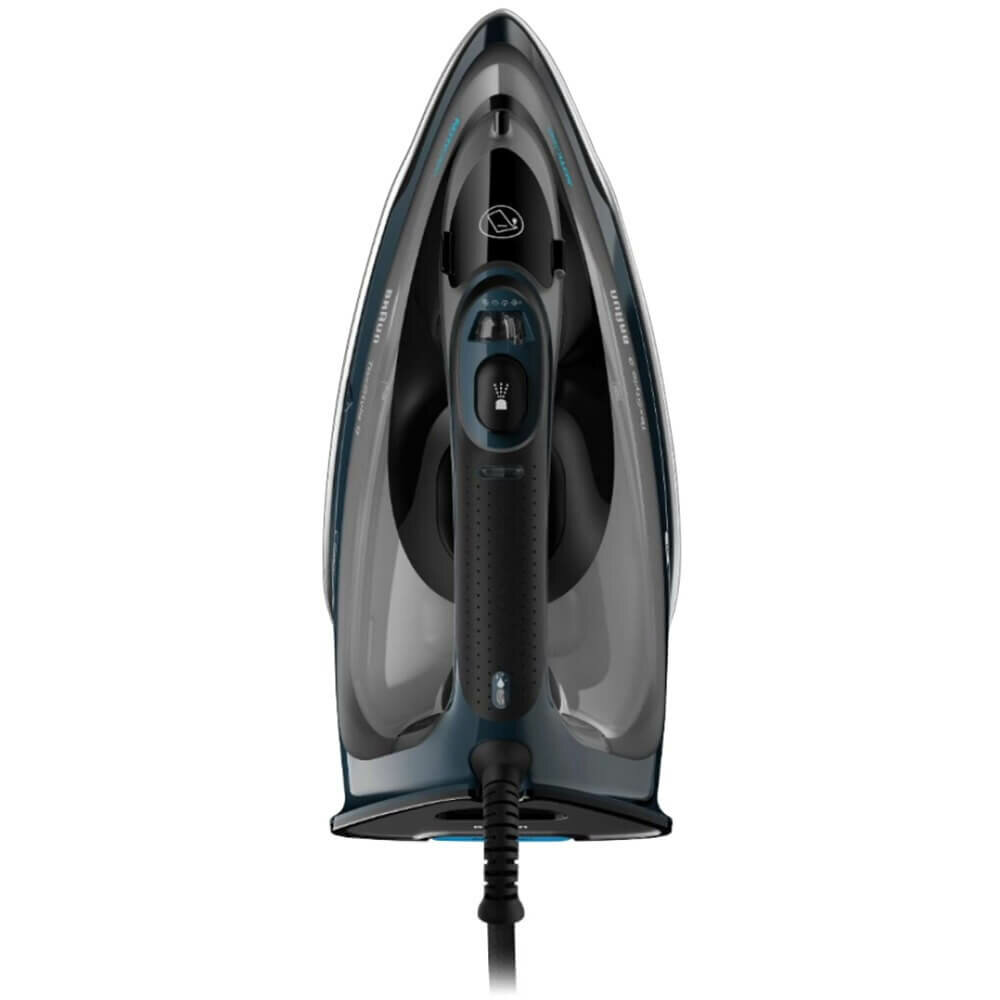Утюг BRAUN SI9682DB черный/синий, мощность 3200Вт, подошва алюминий, резервуар 320мл, защита от накипи — фото 1
