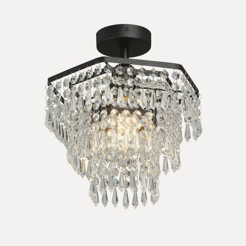 Изображение товара Люстра потолочная Vitaluce V5883-1/1PL, 1 лампа, E27 макс. 40Вт, 3м2, цвет чёрный матовый.