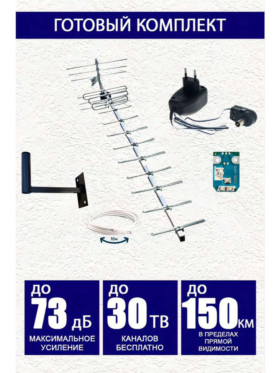 Комплект ТВ антенна Спектр 19 (до 120-150 км)