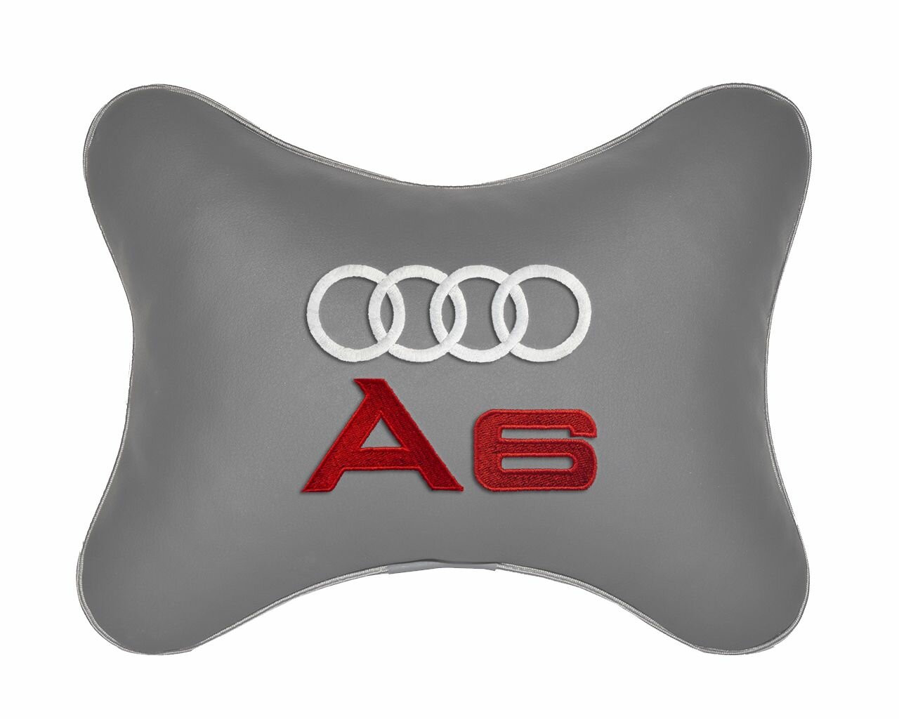 Подушка на подголовник автомобильная серая экокожа AUDI A6