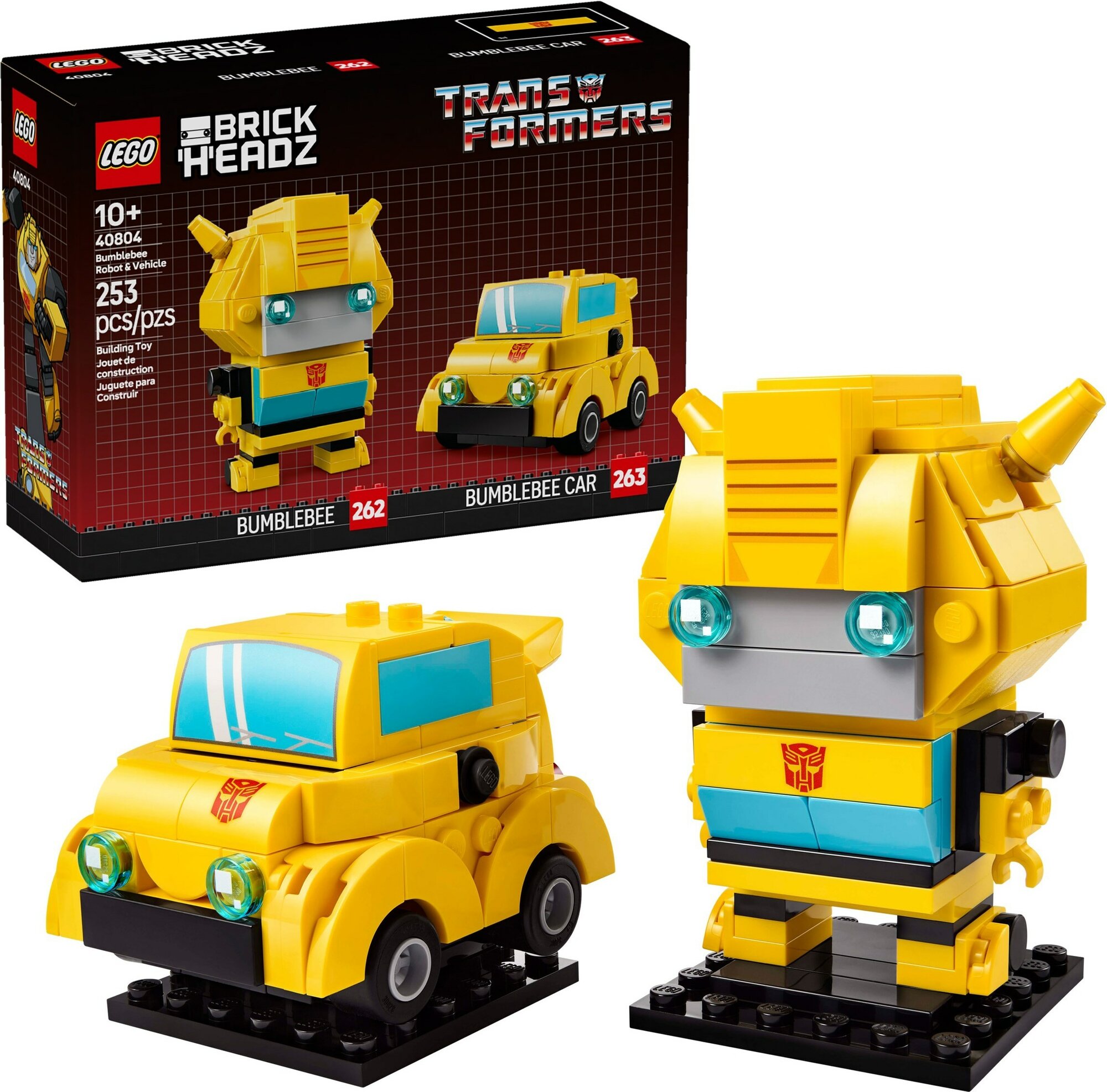 Конструктор LEGO BrickHeadz 40804 Бамблби, 253 детали, Трансформеры