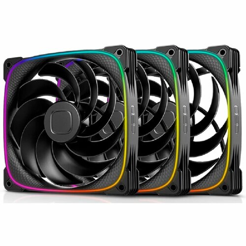 Комплект вентиляторов 3 шт Geometric Future Squama 2503RB-14 Reverse Black 1F2503R314000 140mm PWM 2100 RPM 7180 CFM 340 dBA 5V ARGB 4200₽