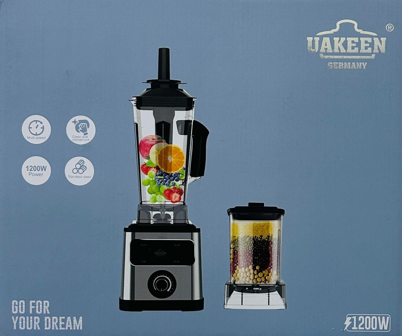 Профессиональный блендер UAKEEN ZL-2401 мощностью 1200 Вт из нержавеющей стали