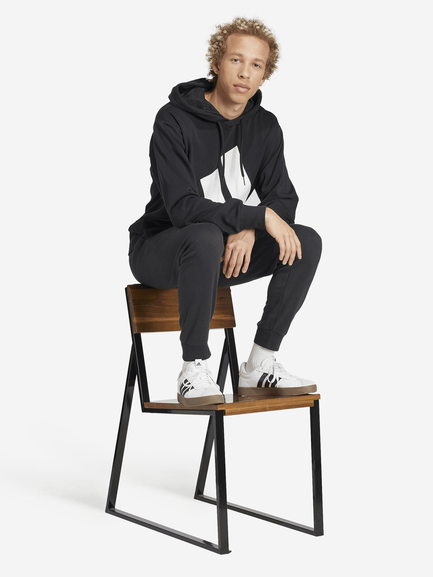 Худи спортивное adidas, размер M, , черный — фото 1