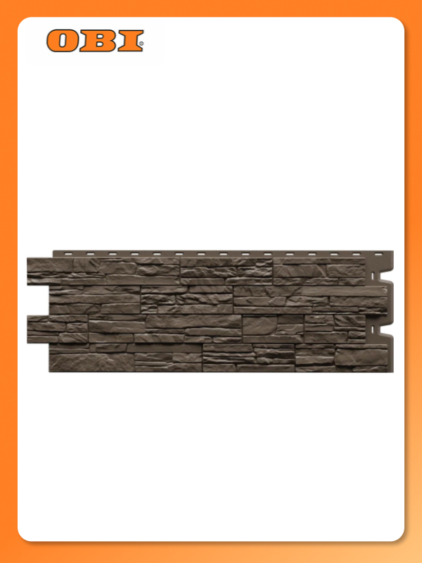 Панель Docke STANDARD "Алтай", цоколь, пластик, рельефные, цвет коричневый, 1098х23 мм, 1шт