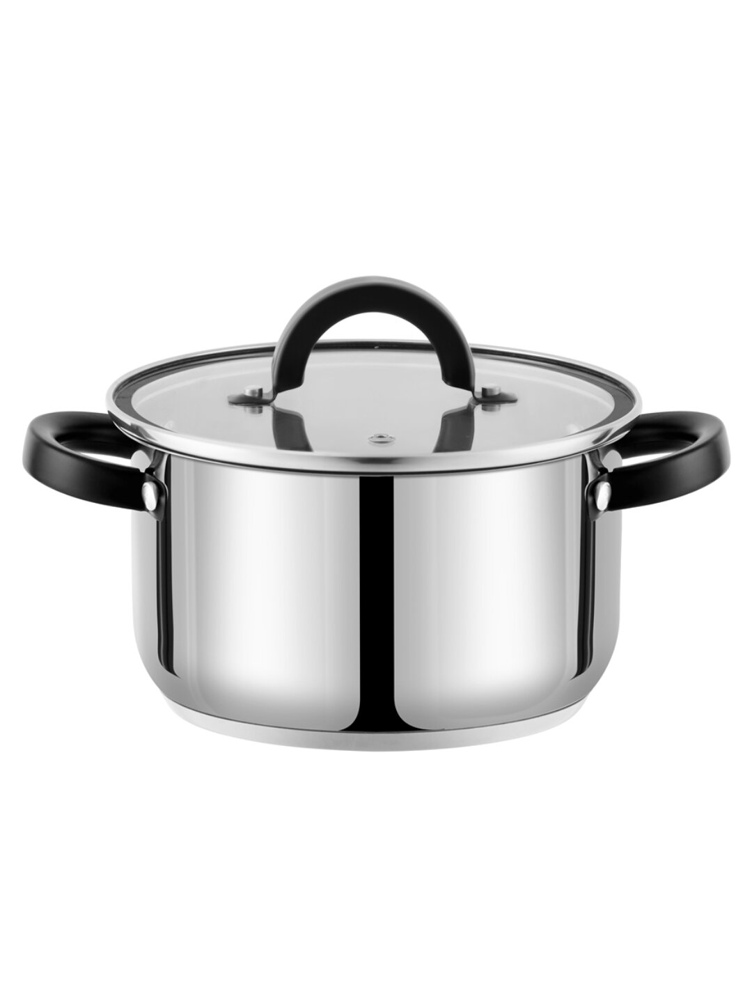 Кастрюля Hause Roland, из нержавеющей стали со стеклянной крышкой, объём от 2.9 л