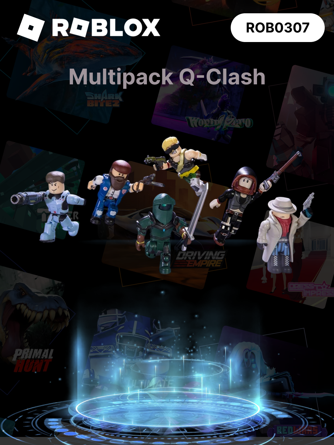 Игровой набор Roblox "Q-Clash" , фигурки 6 шт, аксессуары, для мальчиков, от 6 лет, мультицвет, ROB0307