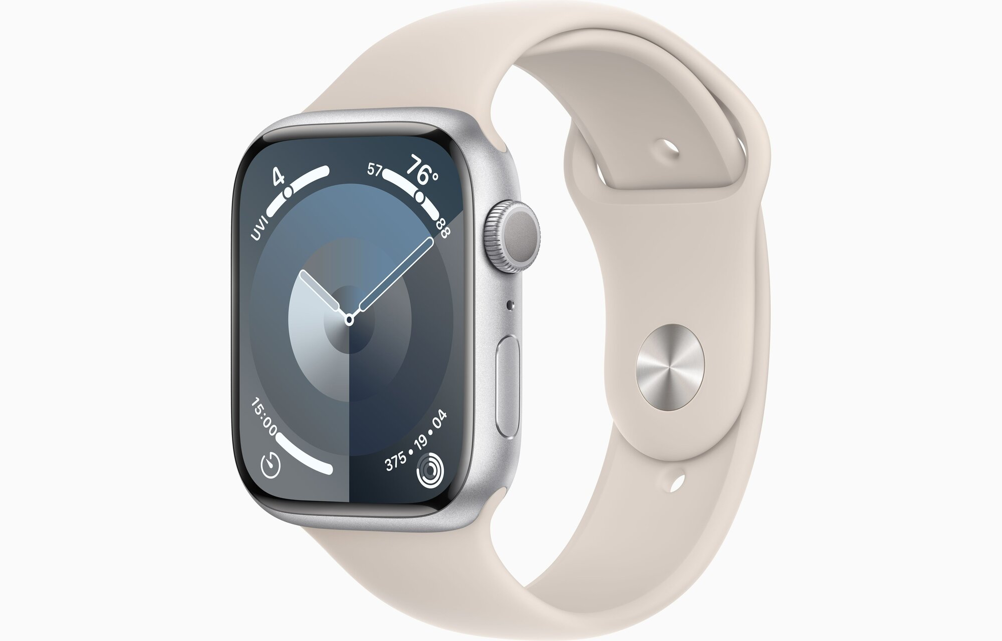 Умные часы Apple Watch Series 9 45mm Silver Aluminum GPS + Starlight Solo Loop size 6