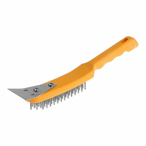 Щетка металлическая ручная со шпателем пластиковая рукоятка 5-рядная 568₽