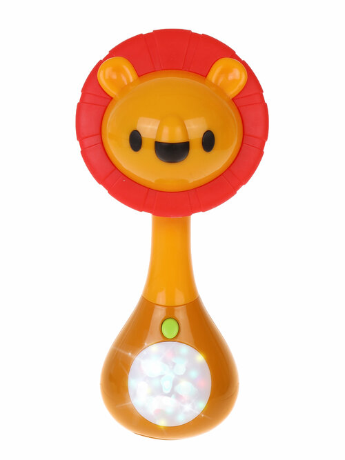 Музыкальная игрушка погремушка пластиковая Жирафики Львенок