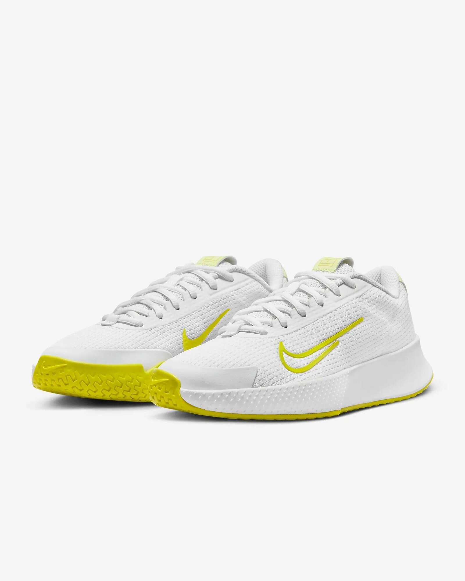 Кроссовки теннисные женские Nike Court Vapor lite 2 (Бело-желтые) 38 EU / 7 US / 24 см