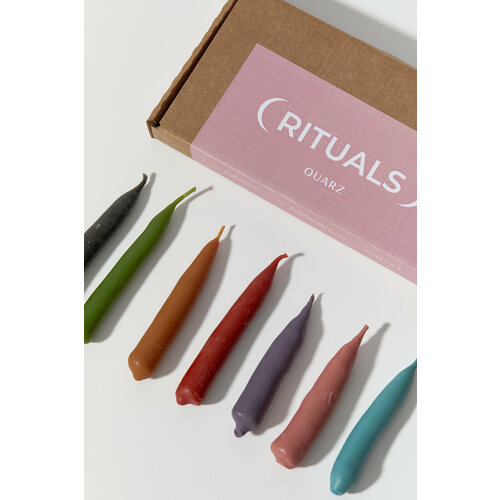 Набор разноцветных мини-свечей QUARZ RITUALS из пчелиного воска 12 шт 2404₽