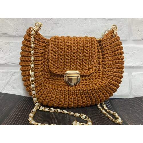 фото Сумка клатч jew0074, фактура вязаная, горчичный katyjewart