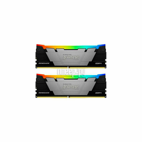 Память 64Gb Kingston FURY Renegade Black RGB DDR4 DIMM PC25600 3200Mhz Kit of 2 CL16 KF432C16RB2AK264 retail 21516₽