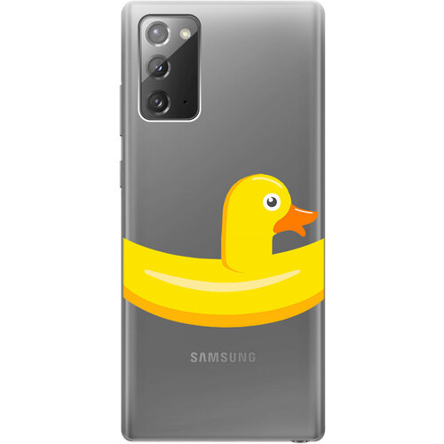 Силиконовый чехол на Samsung Galaxy Note 20, Самсунг Ноут 20 с 3D принтом Duck Swim Ring прозрачный силиконовый чехол на samsung galaxy note 20 ultra самсунг ноут 20 ультра с 3d принтом duck swim ring прозрачный