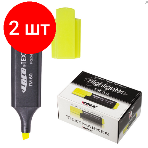 Комплект 2 шт, Текстовыделитель LACO (лако, желтый, линия 1-6 мм, ТМ50, ТМ 50
