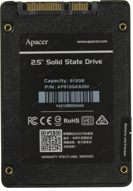 Накопитель SSD 2.5'' Apacer Panther AS350 ver. 2.0, SATA III, 3D TLC, 512 ГБ - фото №17