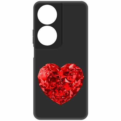 Чехол-накладка Krutoff Soft Case Рубиновое сердце для Honor X7b черный чехол накладка krutoff soft case рубиновое сердце для realme c30 черный