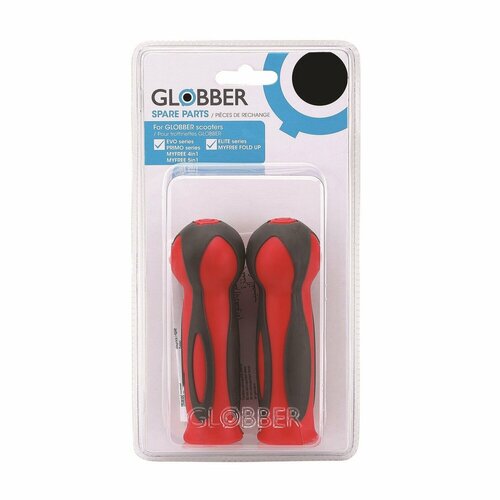 фото Globber грипсы globber dual color 2 handle grips, цвет красный