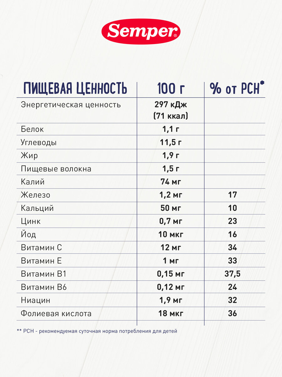 Пюре Semper Яблочно-персиковое с кашей, пауч, 120гр - фото №6