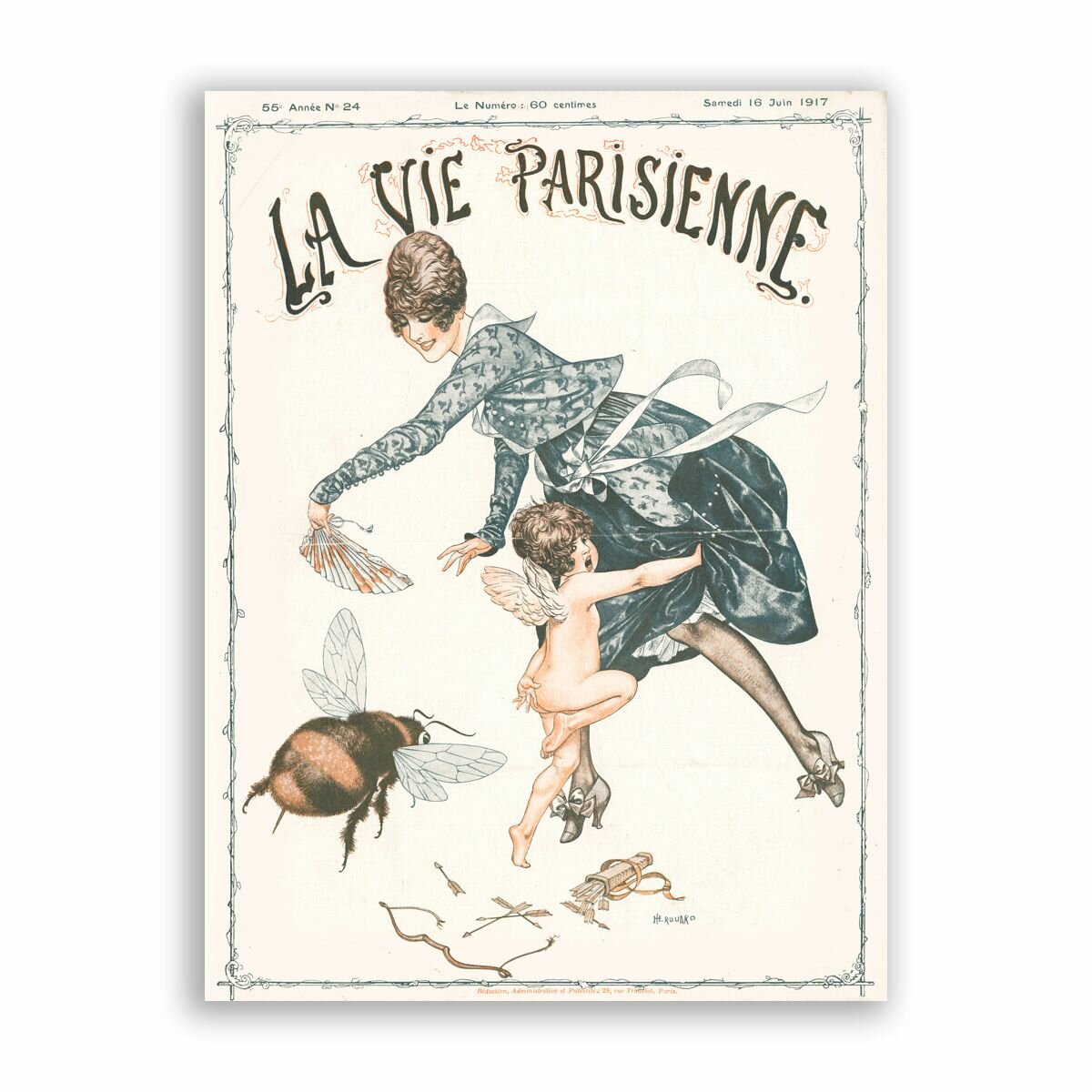 Постер на бумаге в стиле Пин-ап / La Vie Parisienne / Размер 30 x 40 см