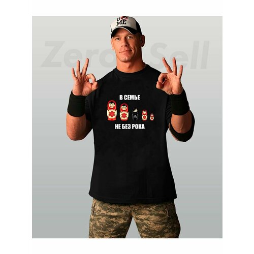 фото Футболка матрешки рок надпись, размер m, черный zerosell