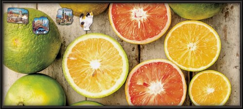 Изображение товара Магнитная настенная доска АртБорд "Солнечное лето" полимерная для хранения магнитов, с горизонтальным и вертикальным креплением, для дома и офиса, в тонком алюминиевом багете, 75х34 см