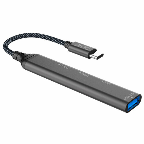 Хаб USB Pero MH03 USB-C - USB-C+USB 3.0+2xUSB 2.0 Grey MH03GR