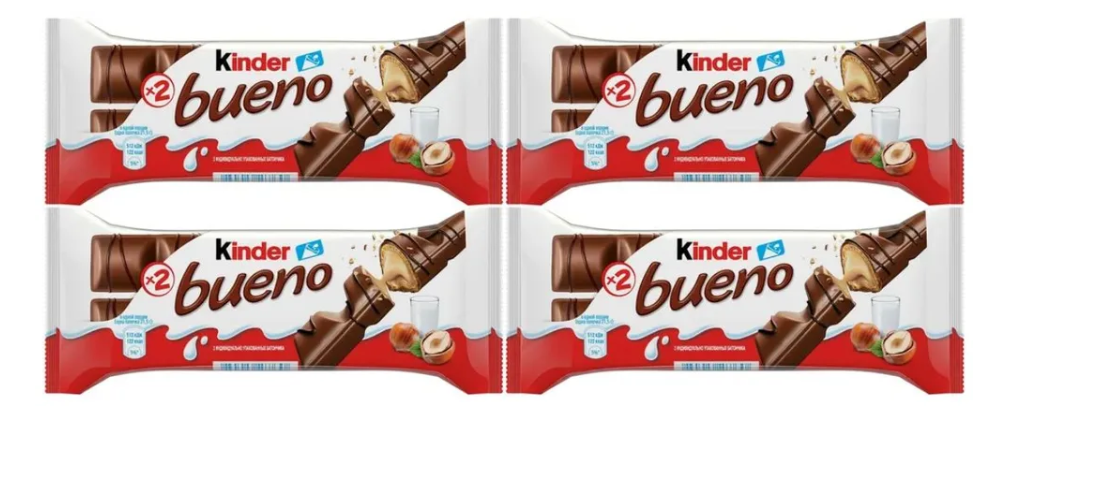 Вафли Kinder Bueno Dark (киндер буэно) в молочном шоколаде 43 гр - 4 шт