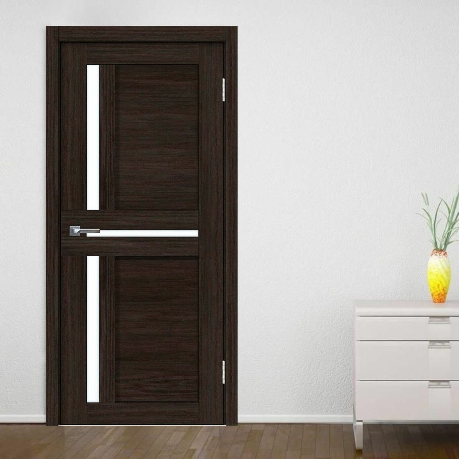 фото Дверь межкомнатная Дельта Капучино Paputin's Doors 900 х 2000 мм Остекленная